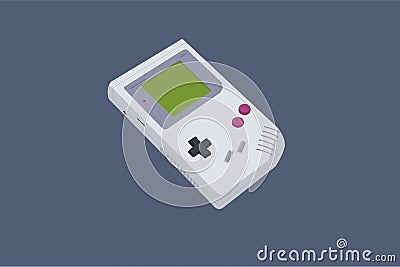 Vector Illustration of a Vintage Portable Video Game Player. Isolated Vector Illustration
