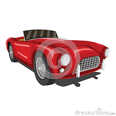 Vector illustration of vintage red car Vector Illustration