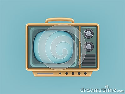 Vector illustration of vintage tv set, television. Retro electric video display for broadcasting, news, networking, web Vector Illustration