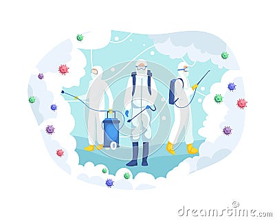 Vector illustration Virus disinfection concept Vector Illustration