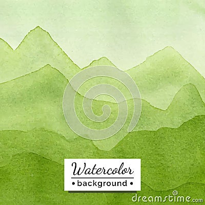 Vector illustration. Watercolor landscape with mountains. Vector Illustration