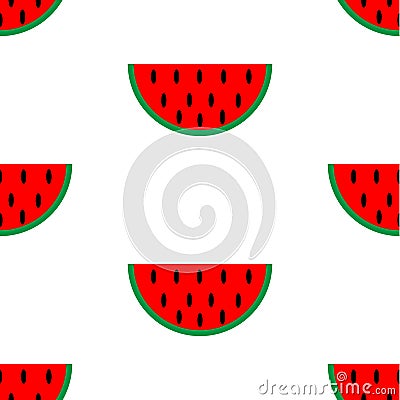 Vector illustration. Watermelon seamless pattern, texture. Summer background. eps10 Cartoon Illustration