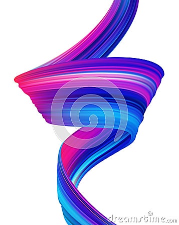Vector illustration: Wavy liquid shape. Modern flow poster background with colorful brush paint stroke Vector Illustration