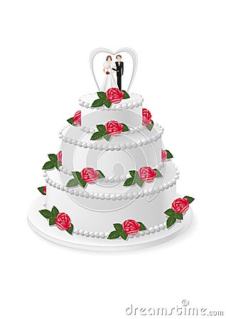 Wedding Cake Cartoon Illustration