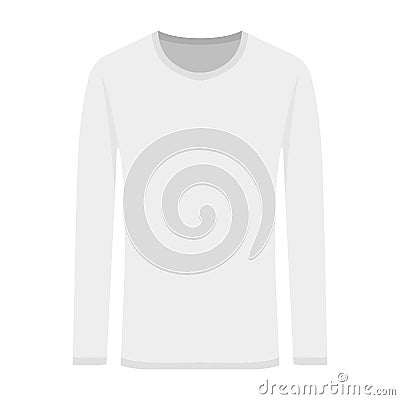 Vector illustration of white long-sleeved in flat style Vector Illustration