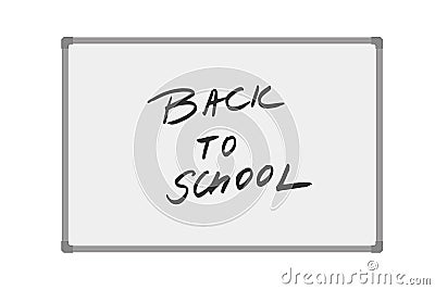 Vector illustration of whiteboard with handwritten text Back to school Vector Illustration