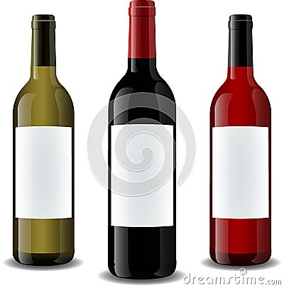 Vector illustration of wine bottles Vector Illustration