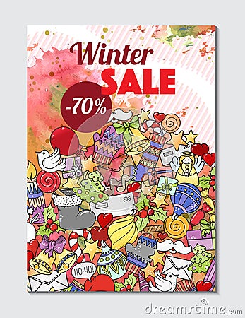 Vector illustration winter sale for website banners, posters and coupons. Vector Illustration