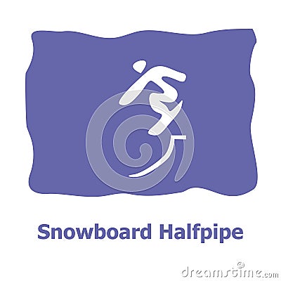 Vector illustration of Winter sports icon. Snowboard Halfpipe Vector Illustration