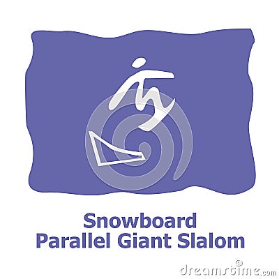 Vector illustration of Winter sports icon. Snowboard Parallel Giant Slalom Cartoon Illustration