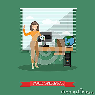 Tour operator vector illustration in flat style Vector Illustration