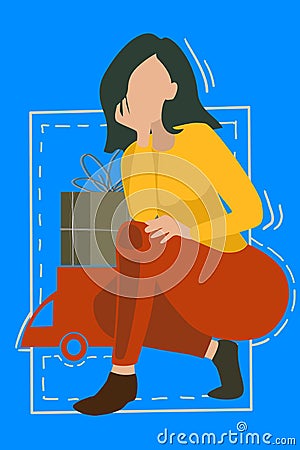 Vector illustration of a woman working in delivery. Figure 5 Vector Illustration