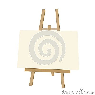 Vector illustration of wooden easel with blank paper, Vector Illustration