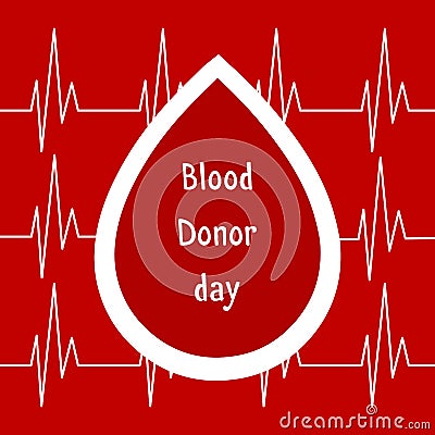 Vector illustration. World blood donor day June-14. Blood donation concept with drop. Global public health campaign by World Healt Vector Illustration