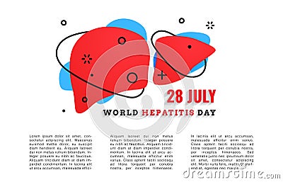 Vector illustration of World Hepatitis Day 28 july banner Vector Illustration