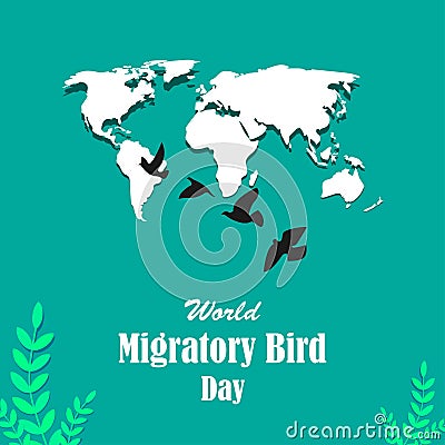Vector illustration of World Migratory Bird Day Vector Illustration