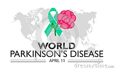 World Parkinson's disease Day observed on 11th April Holiday Vector Illustration