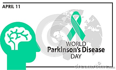 World Parkinson's disease Day observed on 11th April Holiday Vector Illustration