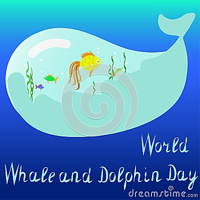 Vector illustration of world whale and Dolphin day Vector Illustration