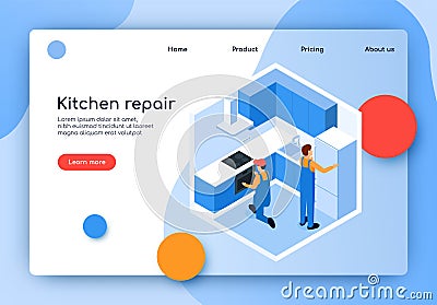 Vector Illustration is Written Kitchen Repair. Vector Illustration