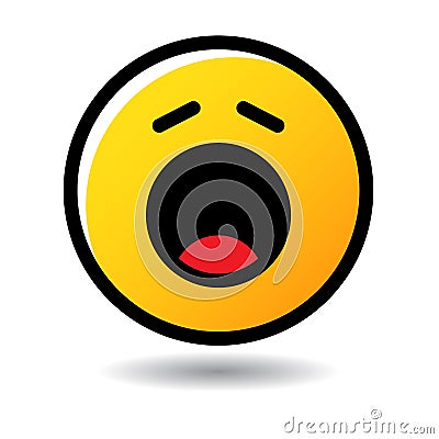 Yawn emoticon emoji icon Vector Illustration