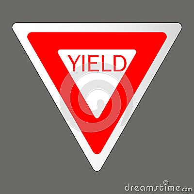 Vector illustration of a yield road sign Vector Illustration