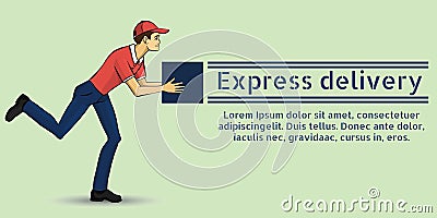 Vector illustration of a young guy deliveryman Vector Illustration