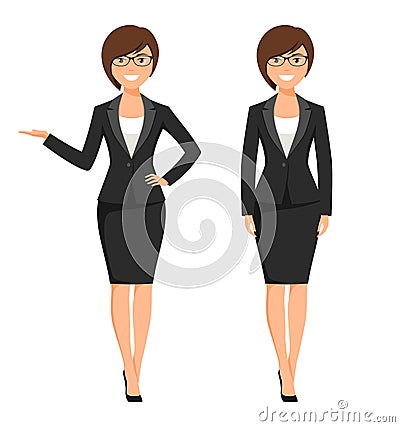 Vector illustration of a young smiling businesswoman Vector Illustration