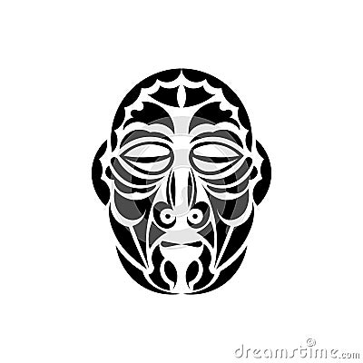 Mask in the style of Hawaiian ornaments. Samoan tattoo designs. Isolated. Vector illustration Vector Illustration