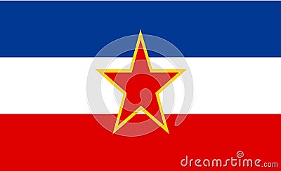 Vector illustration of a Yugoslav flag Vector Illustration