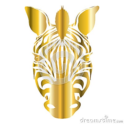 Stylized golden zebra isolated on a white background Vector Illustration