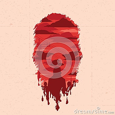 Vector illustration. Zombie head silhouette Vector Illustration