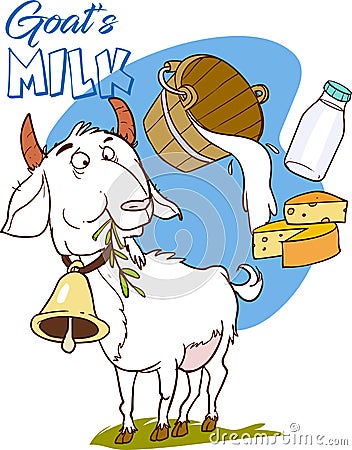 vector illustrationof a goats milk big stock. Vector Illustration