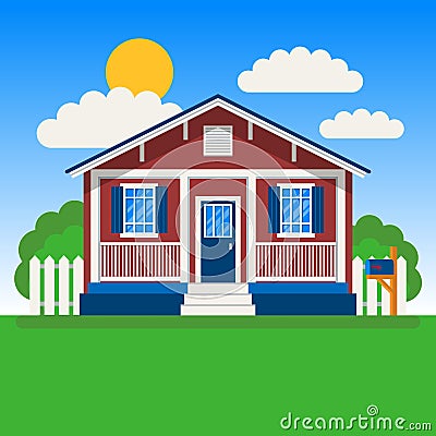 Vector illustrations of a cottage house Vector Illustration