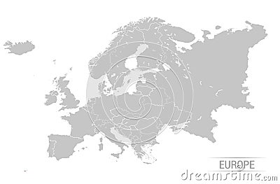 Grey Europe map Vector illustrations Vector Illustration