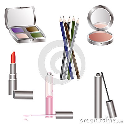 Vector illustrations of various beauty products Vector Illustration