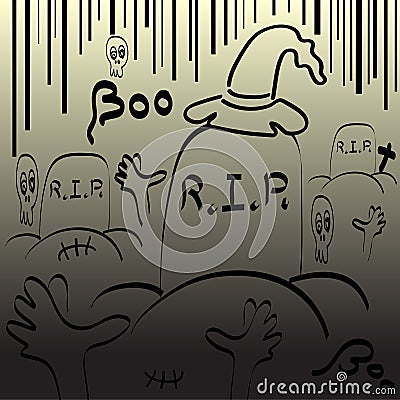 Vector illustrator background in halloween night Vector Illustration