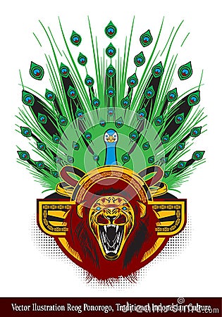 Vector Ilustration Reog Ponorogo, Traditional Indonesian Culture Vector Illustration