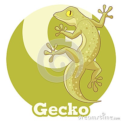 ABC Cartoon Gecko Vector Illustration