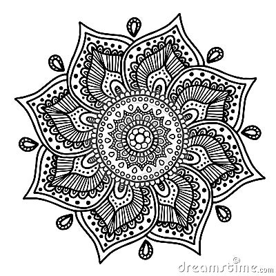 Vector image for adult coloring book Mandala Doodle illustration Vector Illustration