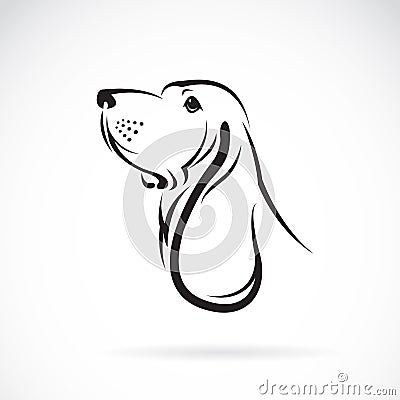 Vector image of a basset hound head Vector Illustration