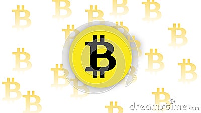 Bitcoin Vector White Yellow Money Vector Illustration