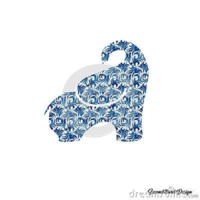 Vector image of a blue patterned elephant Stock Photo