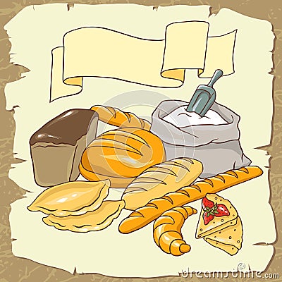 Vector image on the Bread theme Vector Illustration