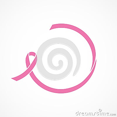 Vector image of breast cancer awareness ribbon.Pink ribbon. Stock Photo