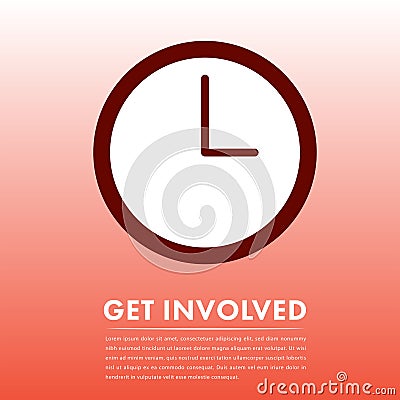 Vector image of call to action with text get involved Vector Illustration
