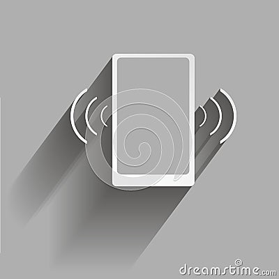 Vector image of the caller`s smartphone. Icon vibrating smartpho Vector Illustration