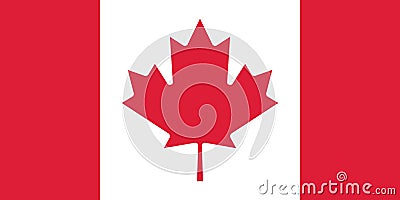 Vector image for Canada flag, Based on the official and exact Canadian flag Vector Illustration