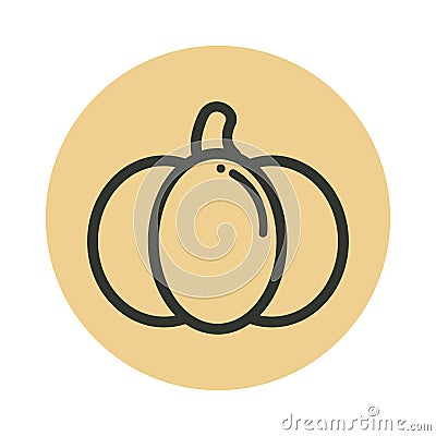 Cartoon pumpkin vector image outline icon Vector Illustration