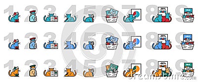 Vector image of cats for marketing and presentations Vector Illustration